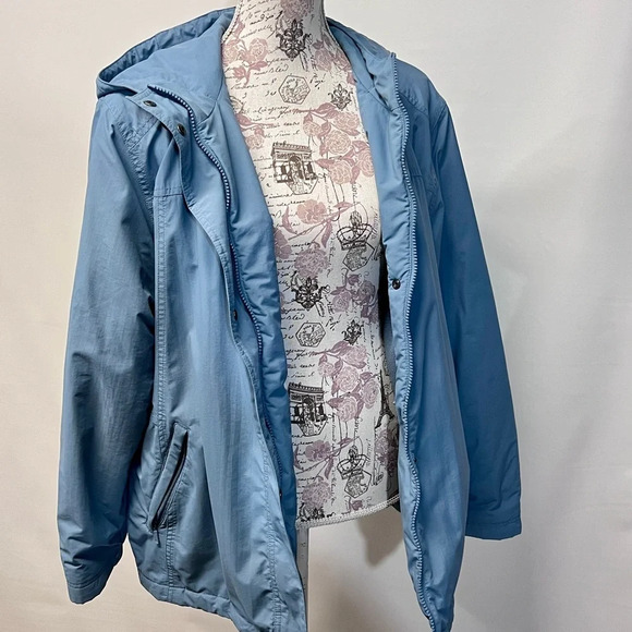 EDDIE BAUER Women's Cadet blue fleece lined windbreaker jacket size XL. - Picture 10 of 12